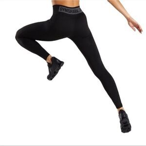 Gymshark Black Leggings Spell Out Band Sz S